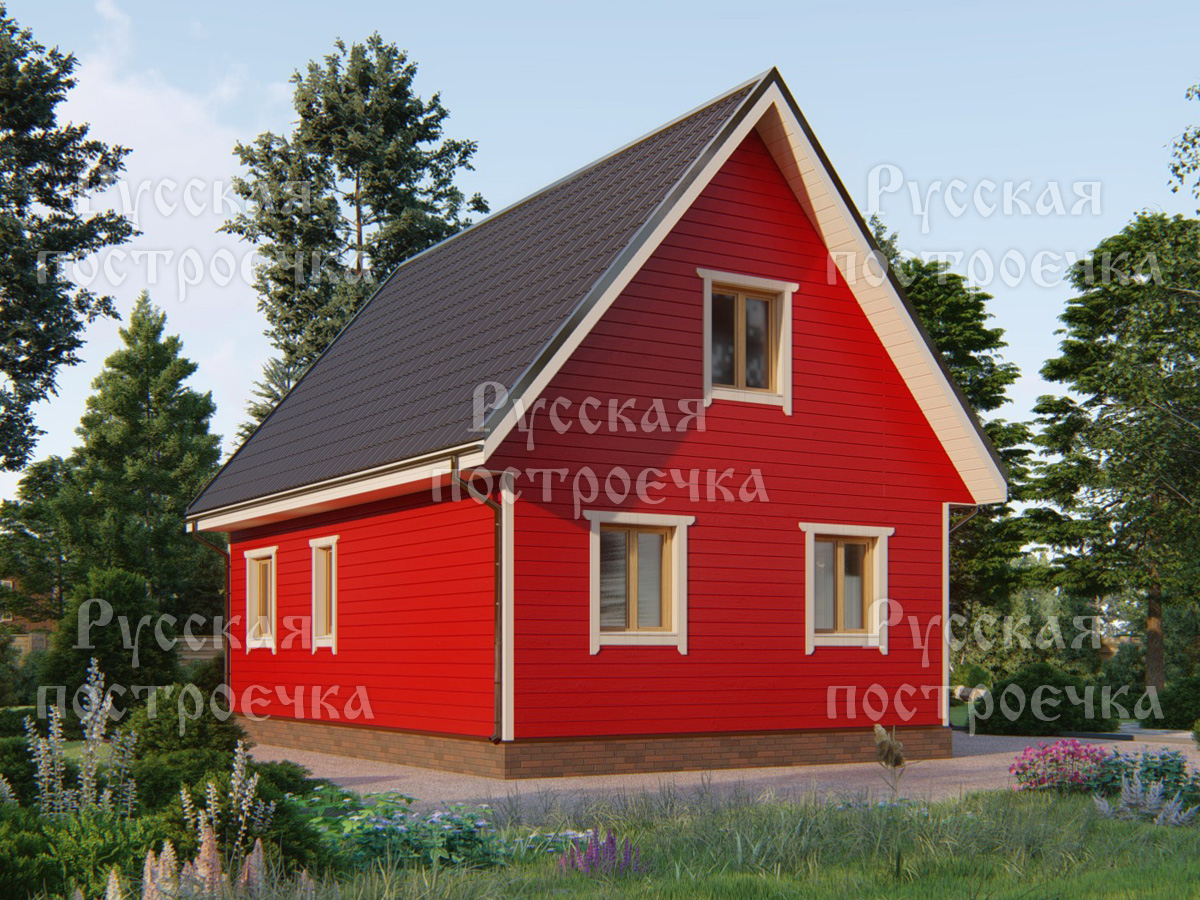 Каркасный дом 9х8,5 с мансардой, Проект КД-121 - цены, строительство в Москве и Санкт-Петербурге - вид 2