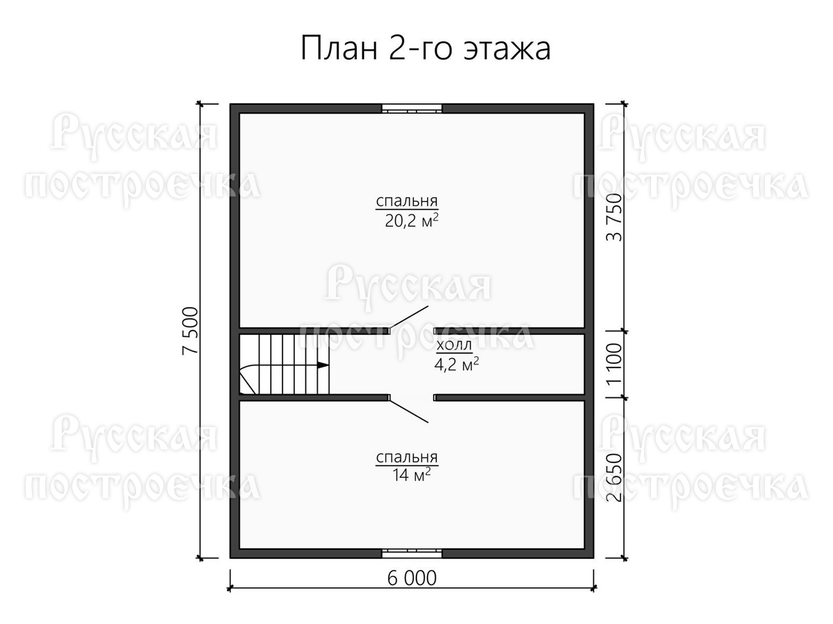 Каркасный дом 7.5х7.5 с мансардой, проект КД-32, фото, комплектации, цены на строительство - вид 4
