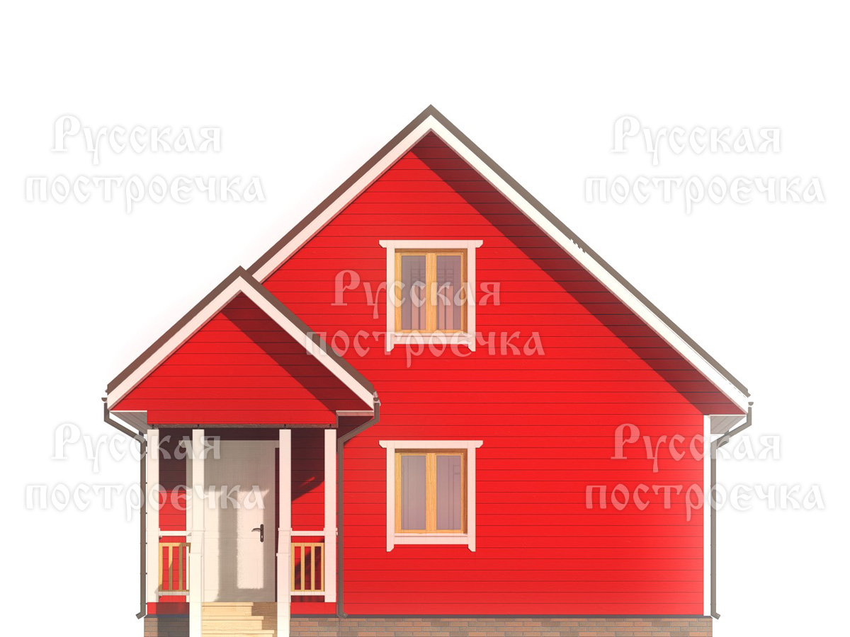 Каркасный дом 7.5х7.5 с мансардой, проект КД-32, фото, комплектации, цены на строительство - вид 5