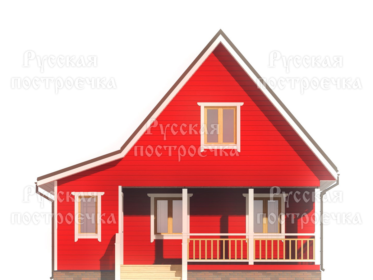 Каркасный дом 9х8 с мансардой, террасой и котельной, Проект КД-102 - цены, фото, комплектации - вид 5