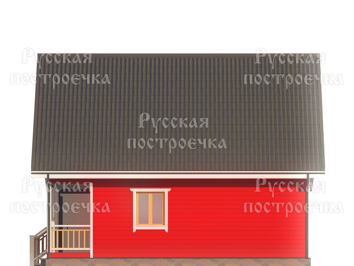 Каркасный дом 9х8 с мансардой, террасой и котельной, Проект КД-102 - цены, фото, комплектации - вид 6