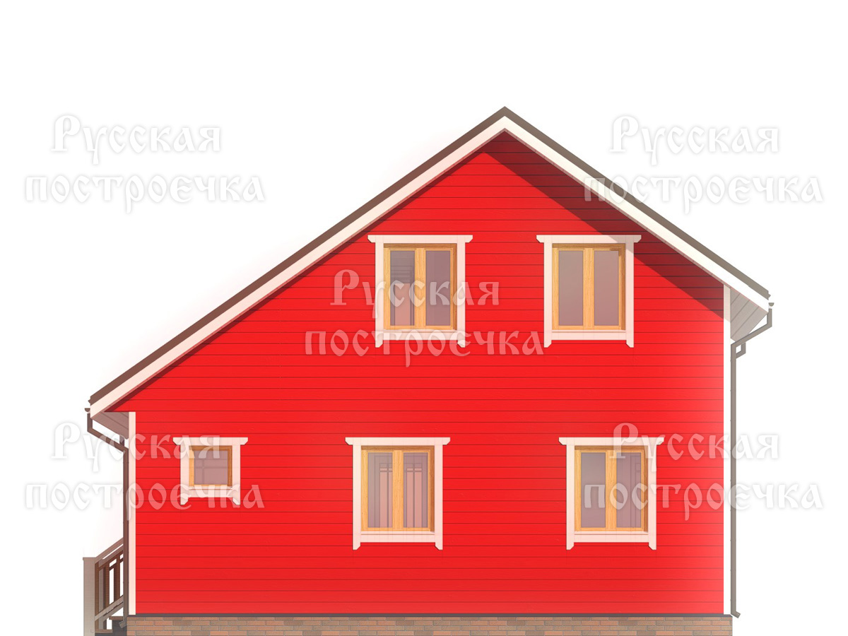 Каркасный дом 8х8 с террасой, проект КД-68, цены на строительство, фото, комплектации - вид 7