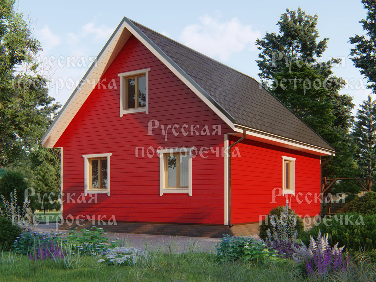 Каркасный дом 9х7 с мансардой и кукушкой, Проект КД-97 - цены, фото, комплектации - вид 2