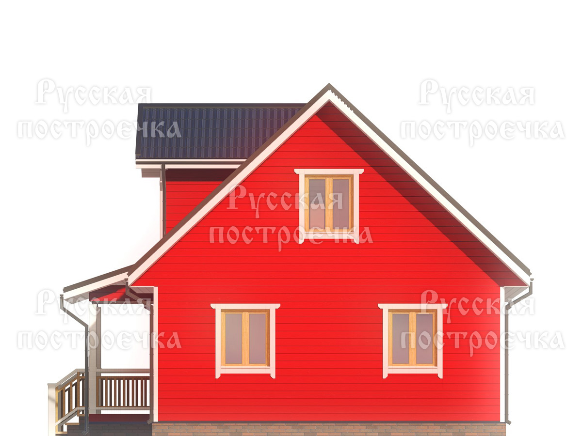 Каркасный дом 9х7 с мансардой и кукушкой, Проект КД-97 - цены, фото, комплектации - вид 6