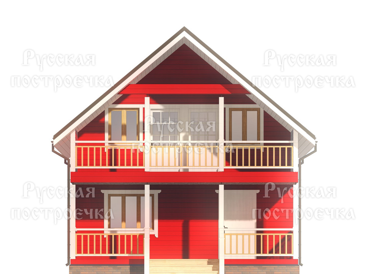 Каркасный дом 9х7 с балконом и террасой, Проект КД-87, цены на строительство, фото, комплектации - вид 5