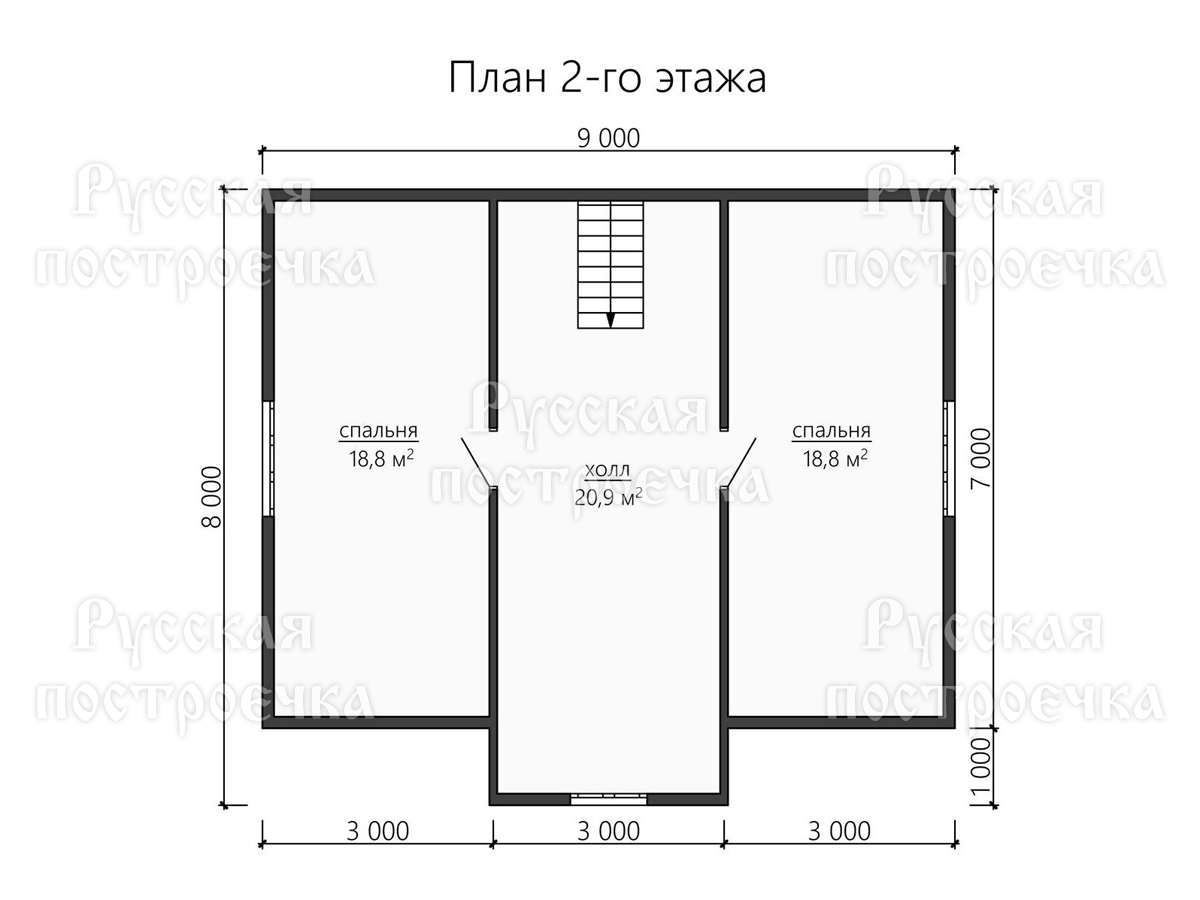 Каркасный дом 9х9 с мансардой и кукушкой, Проект КД-124 - цены, строительство в МСК и СПБ - вид 4