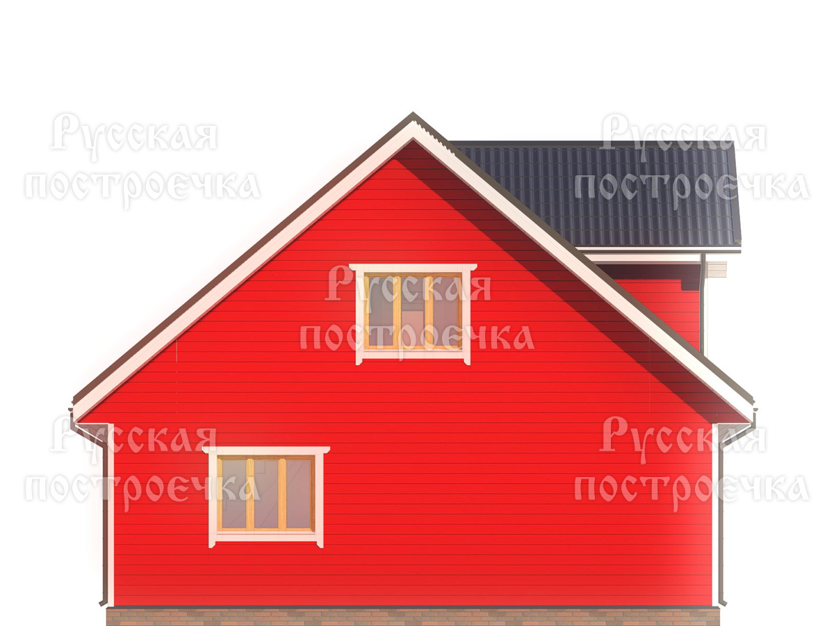 Каркасный дом 9х9 с мансардой и кукушкой, Проект КД-124 - цены, строительство в МСК и СПБ - вид 6