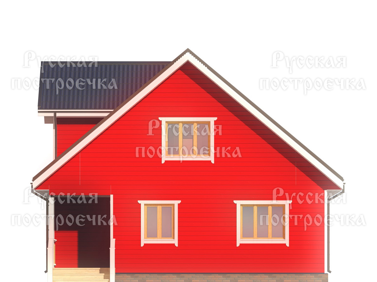 Каркасный дом 9х9 с мансардой и кукушкой, Проект КД-124 - цены, строительство в МСК и СПБ - вид 8
